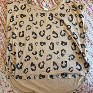 Belle Du Jour Tan and Black Animal Print Top